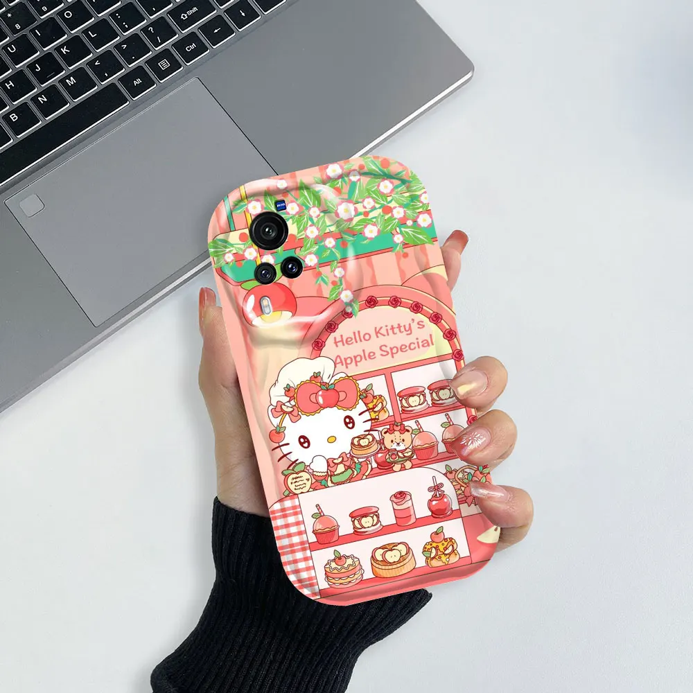 Fruits Hello Kitty Kuromi My Melody 3D Wave Case For VIVO V30 V30E V29E V27 V27E V25 V25E V23 V23E V21E PRO Y17 Y17S Y16 Cover