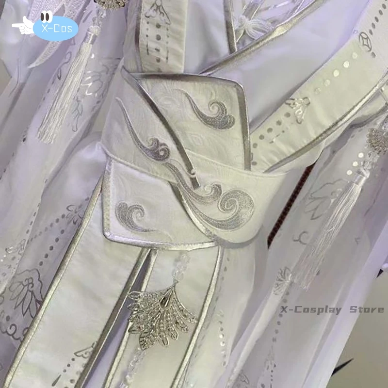 فستان هانفو كبير الحجم مخصص من XieLian للرجال والنساء ، زي أبيض ، سيد القط ، زي كرنفال تنكري للذكور ، صيني ، TGCF