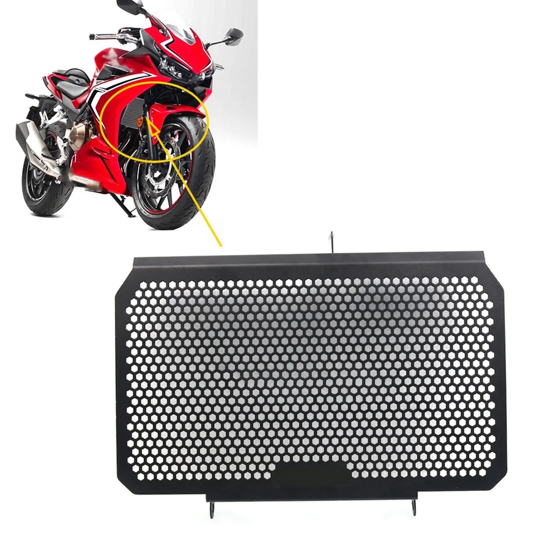 

AEA6-Motorcycle Radiator Cover Grill Guard Stainless Steel Protection For HONDA CBR500R CBR 500R CBR500 R 2017-2022