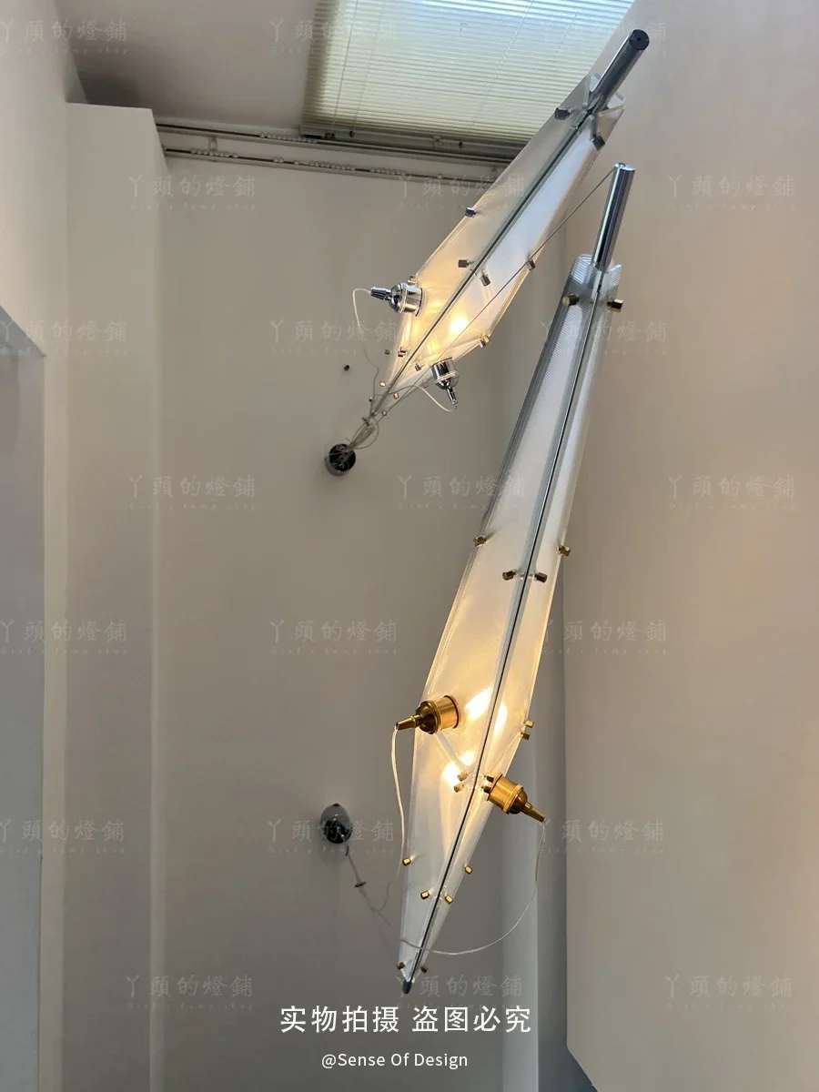 Chandelier  stairwell lamp modern, simple and niche design sense lighting