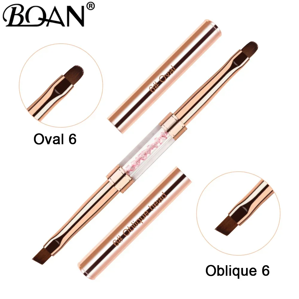 Black Double Head Crystal Handle Drawing Brush for Nail Art