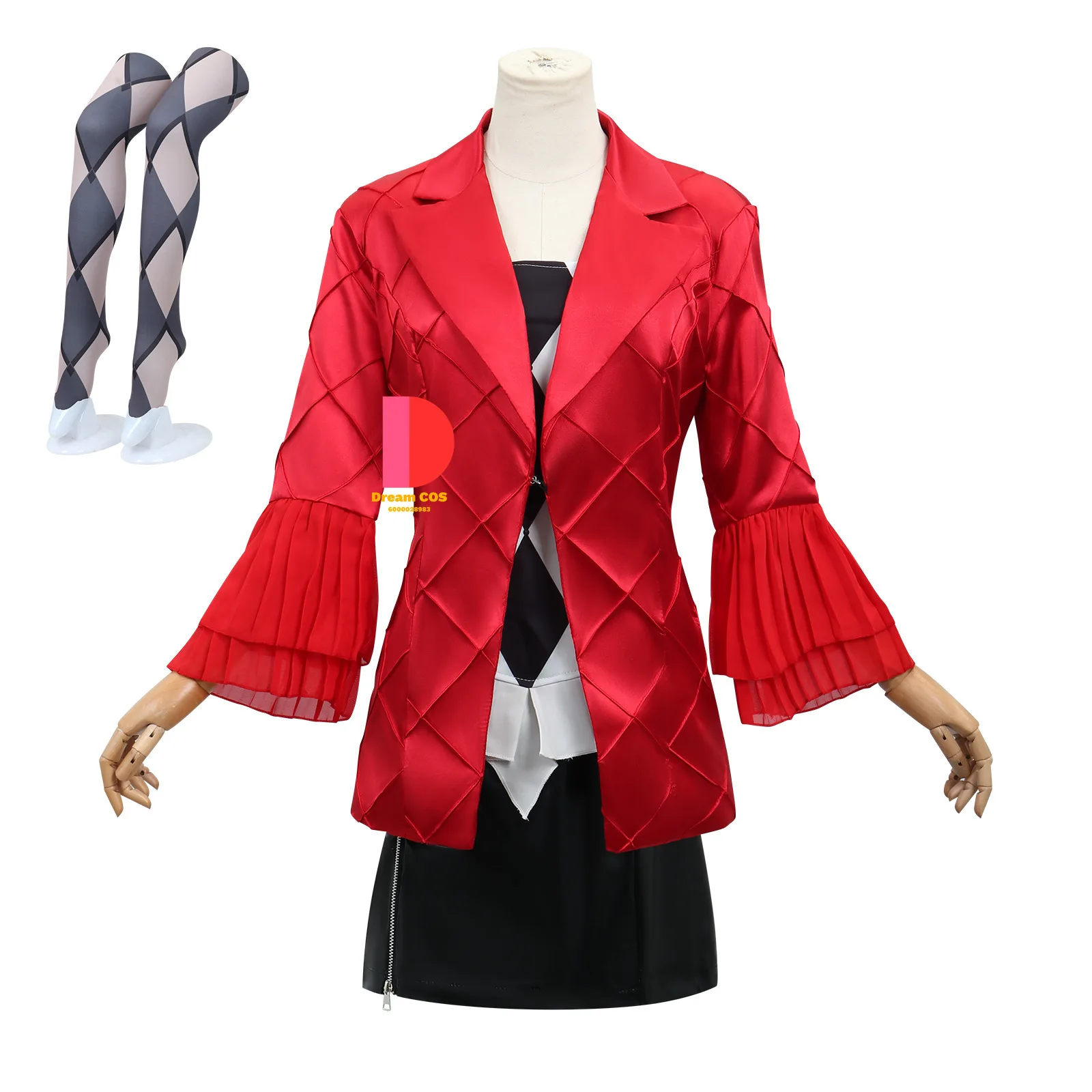 

New Movie Joker 2 Cosplay Costume Adult Women Lady Shirt Pants Red Coat Wig Suits Women Halloween Carnival Party Costume Outfits