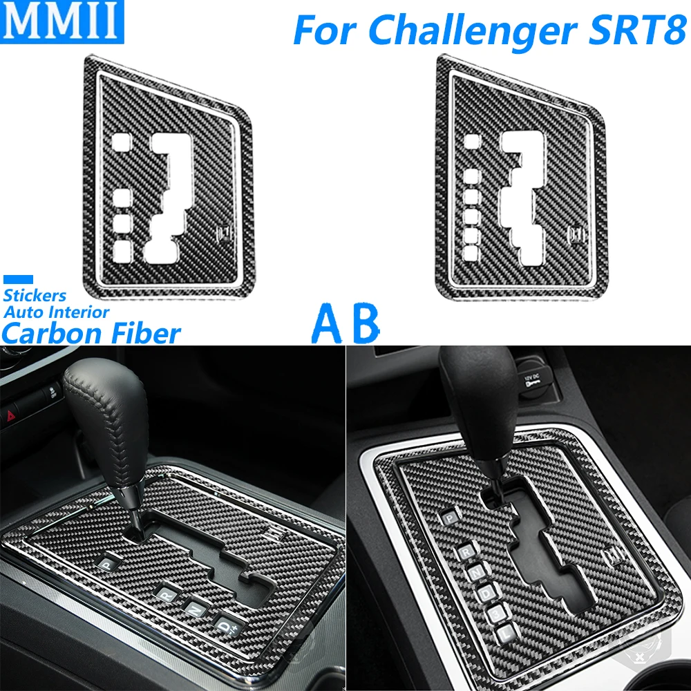Für Dodge Challenger SRT8 2008-2014 Carbon Faser Zentrale Getriebe Shift Control Panel Trim Abdeckung Auto Innen Zubehör Aufkleber