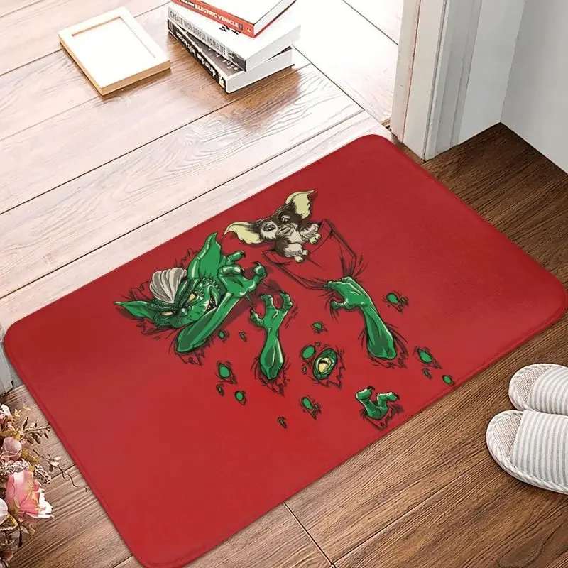 Custom Funny Gremlins Gizmo Doormat Mat Anti-Slip Movie Mogwai Monster Kitchen Bath Toilet Rug Carpet 40*60cm