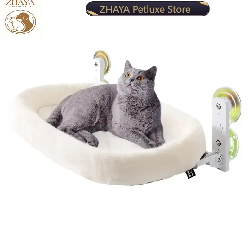 ZHAYA Cat Window Perch Hammock with Strong Suction Cups Glass Hanging Bed for Cats Sunbathing Balcony Pet Nest Cozy Resting