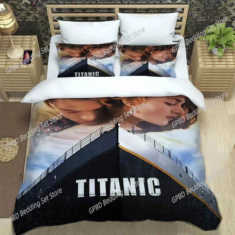 Movie Titanic Leonardo DiCaprio 3D Bedding Set Duvet Cover Pillowcases Single Twin Full Queen King Size Home Decor Quilt Boys Gi