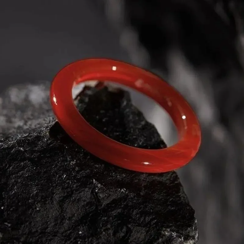 Game Honkai: Star Rail Rings Cosplay Blade Ring Red Silvery Set Jewelry Alloy Agate Prop Accessories Adjustable Unisex Xmas