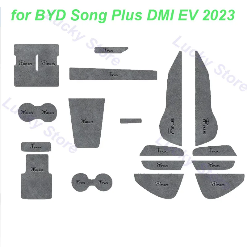 Car Cup Mats Door Slot Pads for BYD Song Plus DMI EV 2023 Decorative Anti-Slip Mat Dustproof Cover Interior Accessories