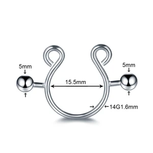 Fake Nipple Clip Rings para Mulheres, Faux Nipple Shield, Non Piercing Rings, Body Jewelry, Charme, Aço Cirúrgico, Sexy, Presente, 2Pcs por Lote 8 principais vendas aneis aço cirurgico - №8