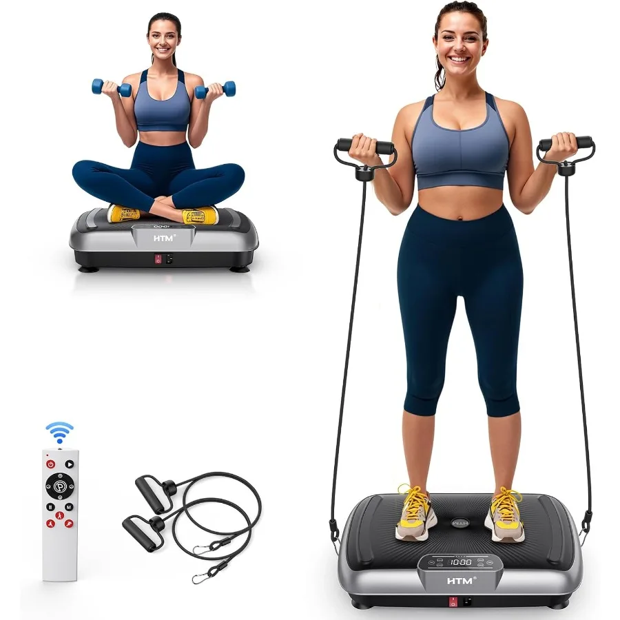 آلة تمرين لوحة الاهتزاز مع 180 إعدادًا للسرعة وسعة وزن 300 رطل لتخصيص جهاز التحكم عن بعد لكامل الجسم #1