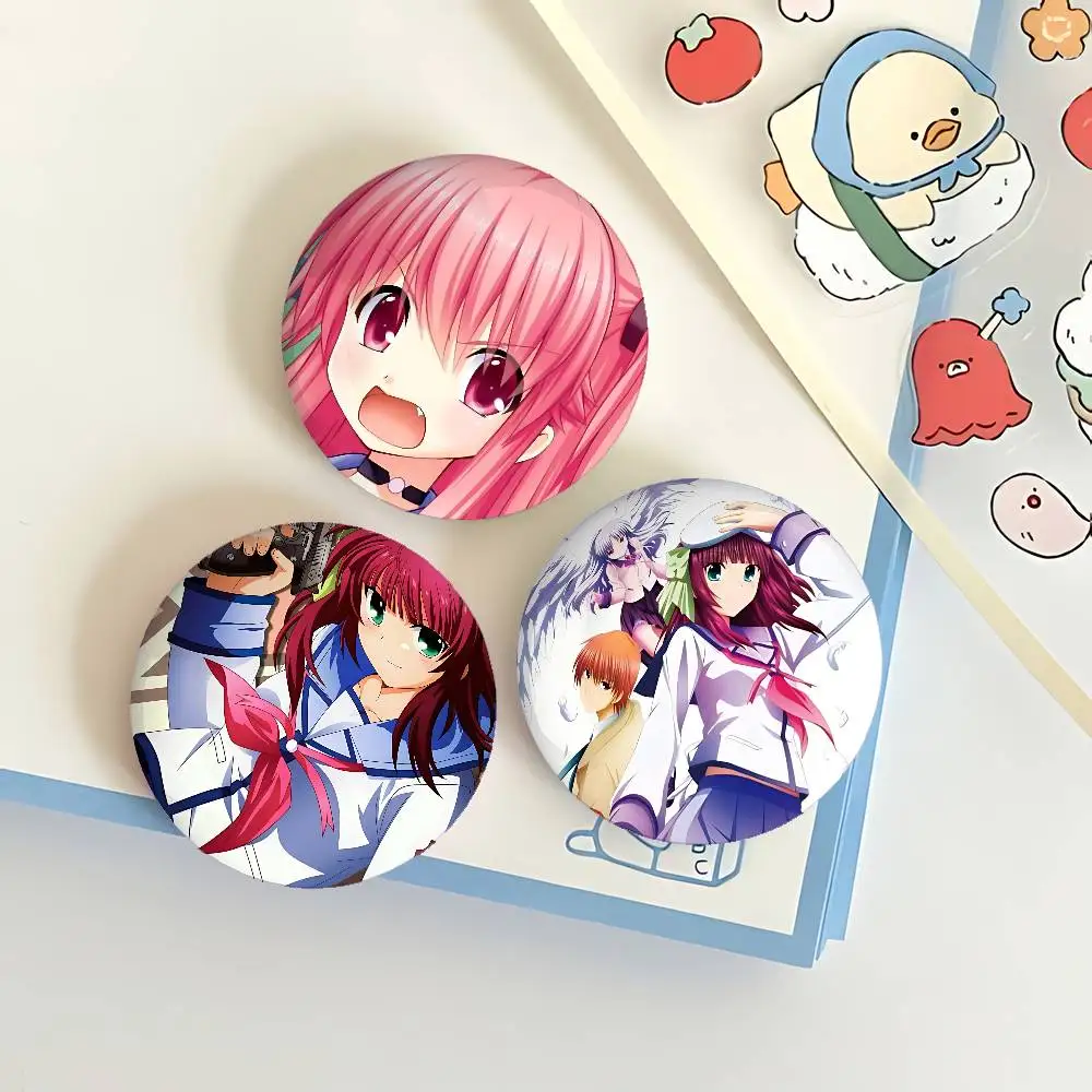 Angel Beats Badges Fashion New Hip Hop Versatile Round Metal Badge Cartoon Pin Gift Wholesale