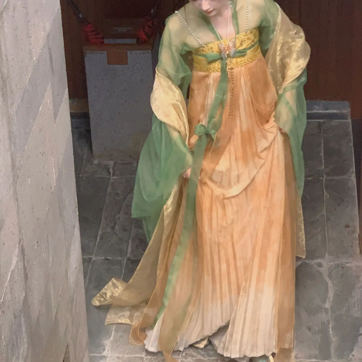 Vestido de fada vintage chinês, Hanfu melhorado, Bordado nacional da flor, Vestido folclórico retrô, Vestido de princesa oriental