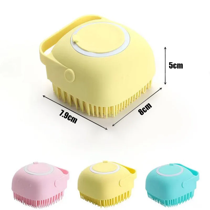 1pcs Soft Safety Bathroom Puppy Dog Cat Bath Massage Brush Soft Safety Silicone Pet Accessories Dog Cat Tools