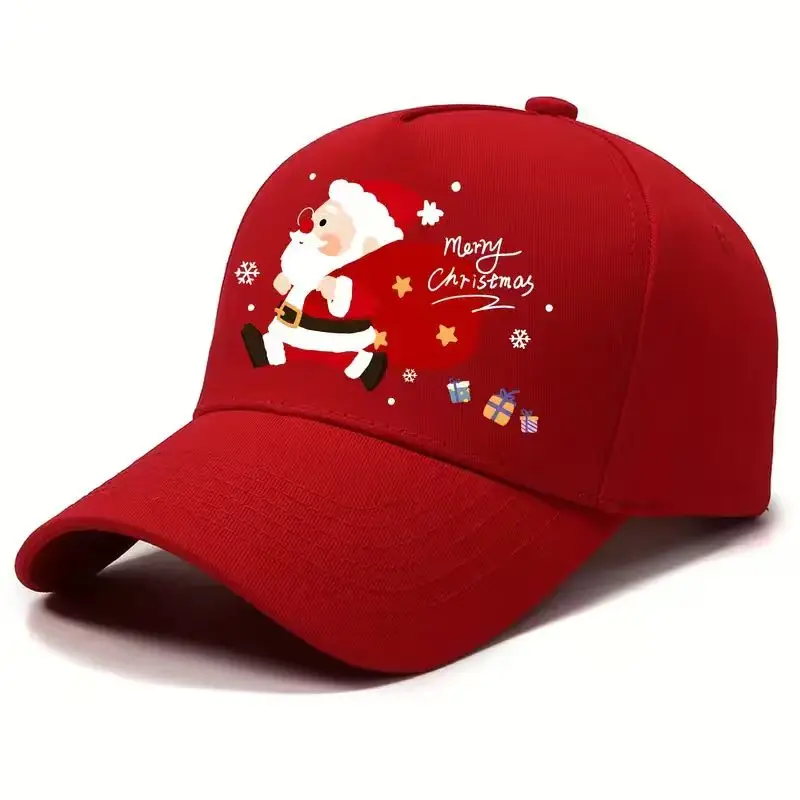 Bonito chapéu de beisebol de férias de Natal feminino masculino Natal floco de neve Santa boné de beisebol snapback ajustável