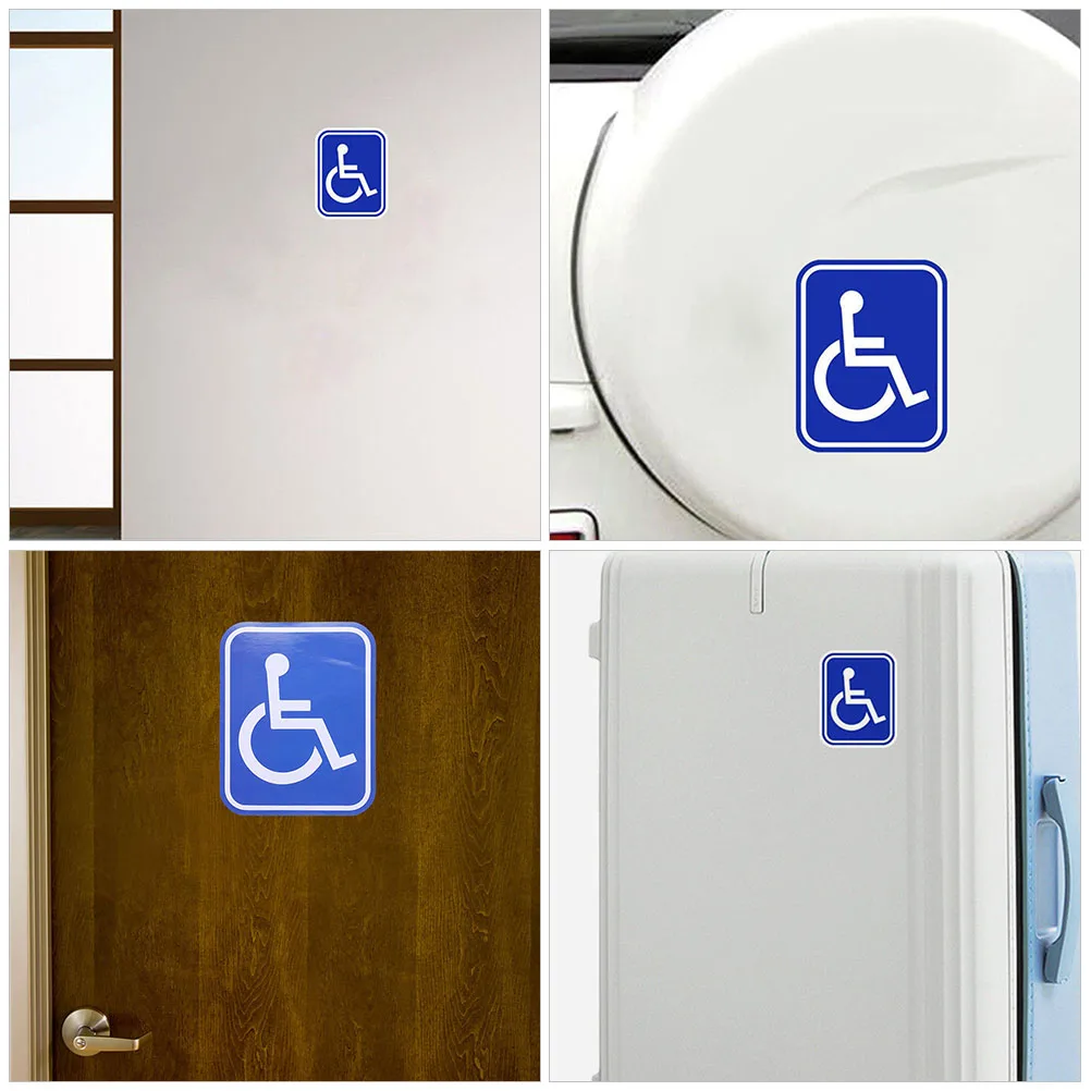 

4 Pcs Wheelchair Disability Identification Stickers Handicap Decal Manual Handicapped Sign Blue Disabled