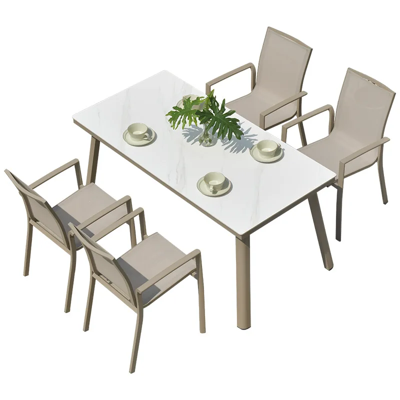 

Outdoor table and chairs courtyard open-air garden balcony rock slab table and chairs hotel