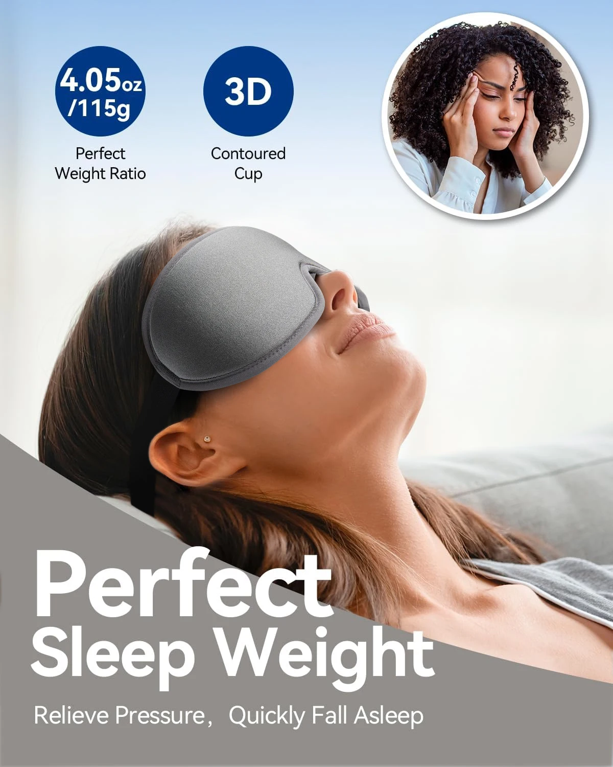 3D Soft Eye Mask for Sleeping Eyeshade Block Out Light Sleep Aid Eyepatch Breathable Eyecover Blindfold Travel Relax Slaapmask