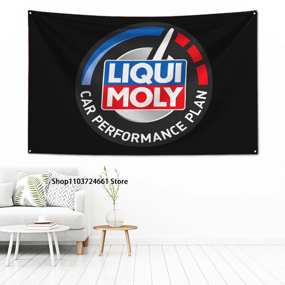 60x90cm Liqui Molys Flag Polyester Digital Printing Banner for Garage Wall Art Out Door Decoration