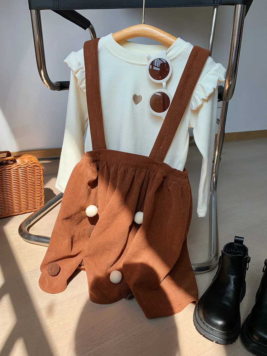 

Весна 2025 года, футболки для девочек, однотонная футболка с рукавами лотоса и длинными рукавами в форме сердца, женская милая нижняя рубашка, пижамы