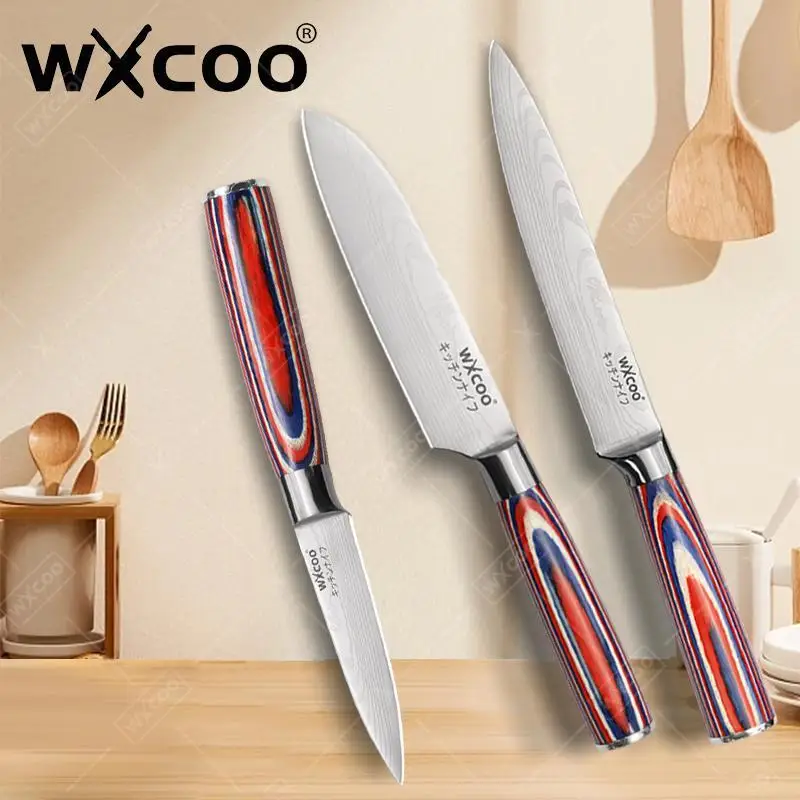 WXCOO Küchenmesser, Mehrzweckbeil, Obstschneiden, Messer aus Edelstahl mit hohem Kohlenstoffgehalt und Geschenkbox, zum Schneiden von Fleisch, Ausbeinmesser