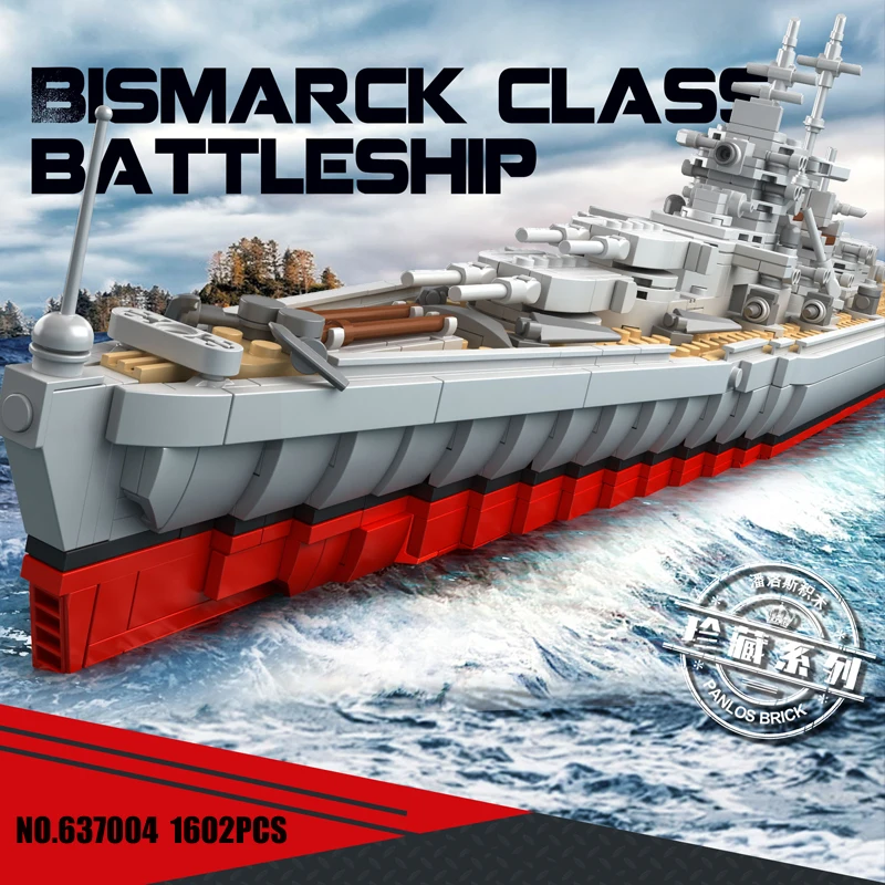 WW2 Military Warships Series Building Blocks Battleship Model Ⅱ MOC Technology Military Soldier Weapon Compatible Bricks  Toys