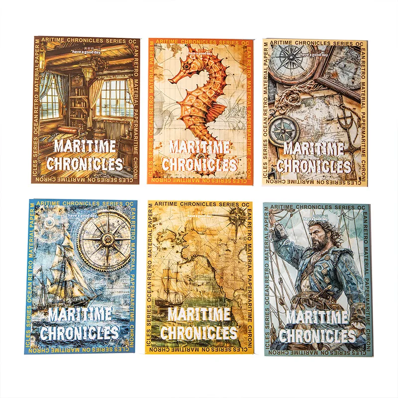 30 Sheets/Pack Vintage Voyage Chronicle Collage Paper Pack with Antique Newspape Map Texture Journals Ephemera Scrapbooking