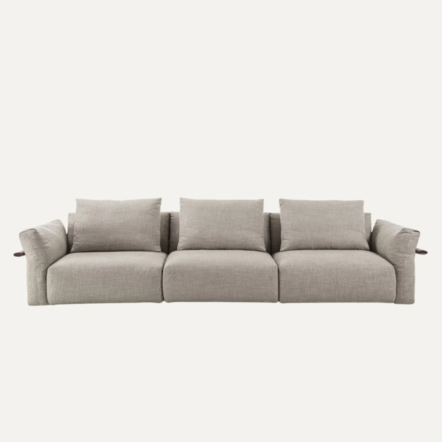 Plaza Teak Fabric Three Seat Convertible Extendable Minimalist Sofa for Apartment Hotel Warehouse Villa Use