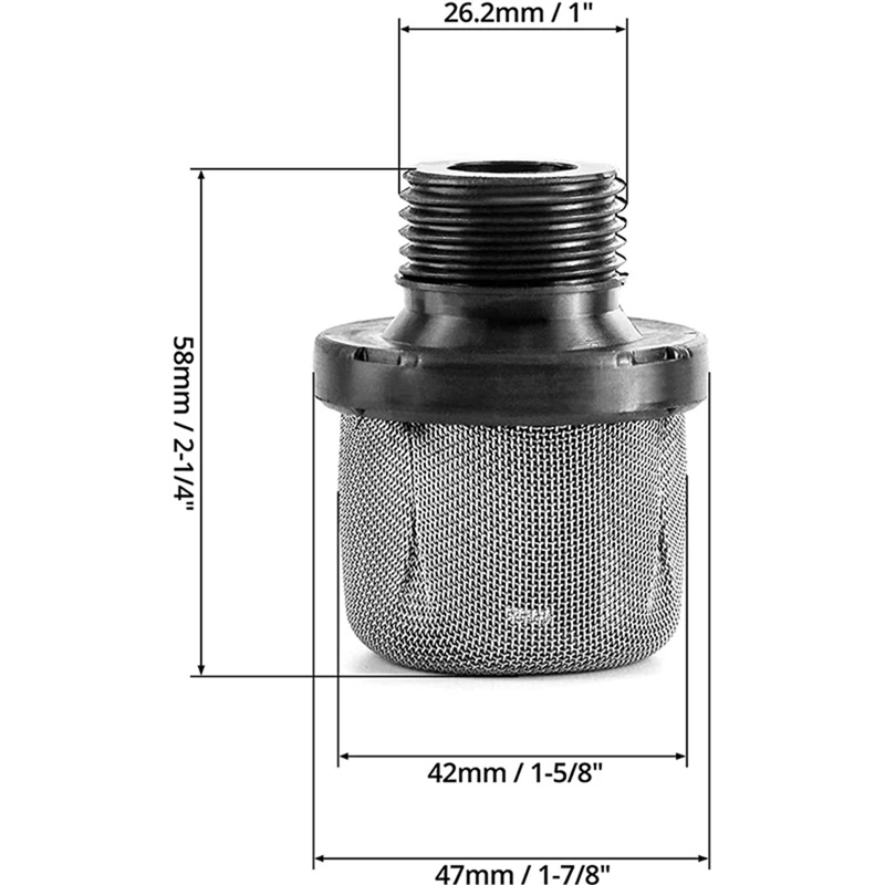 Colador de succión de entrada 288716 y filtro de máquina de pulverización sin aire 288749, combinación apta para pintor de pulverizador sin aire