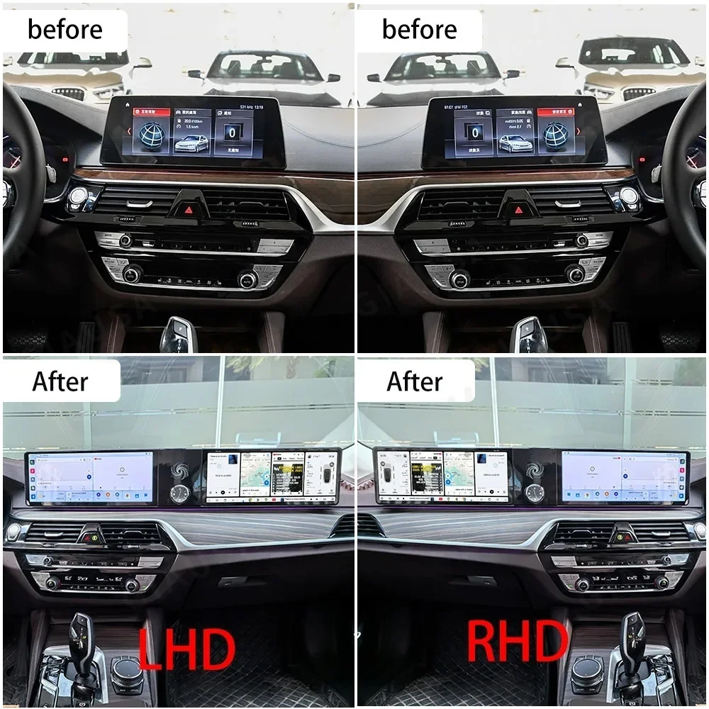 Dual Screen 12.3 inch Android AUTO Car Multimedia Radio For BMW 5 Series 2010 2011-2017 CIC NBT GPS Navigator WiFi 4G Bluetooth