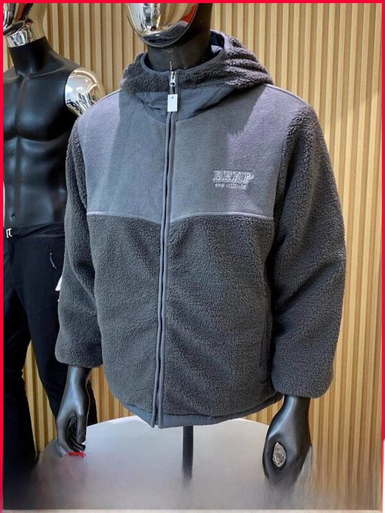 

Thiened Fce Lined Cotton Jaet for Men Warm Casual Hooded Zipper Closure Youth ular Sle Chinese Brand Winter Coat