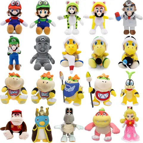 24 Mario Bros Luigi Cappy chapeau Bowser Jr. Iggy Koopa Troopa Diddy Kong jouets en Peluche princesse Toadette os secs Peluche poupée