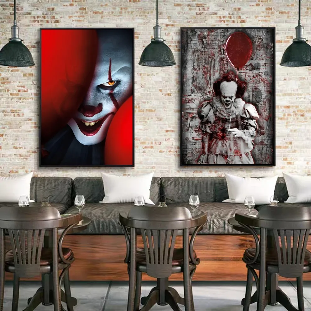ملصقات Pennywise خمر ، مهرج ، تطفو عليه ، يطبع الرعب ، غرفة ، بار ، مقهى ، ديكور المنزل ، حار ، نوعية جيدة