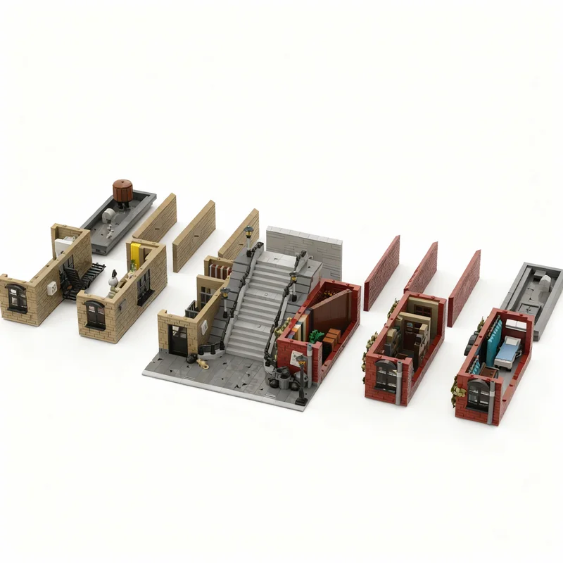 3889 elementów MOC Joker Schody Modułowa Ulica Superbohaterowie DCD Model Klocki Konstrukcyjne Zabawka Prezent na Boże Narodzenie Cegła