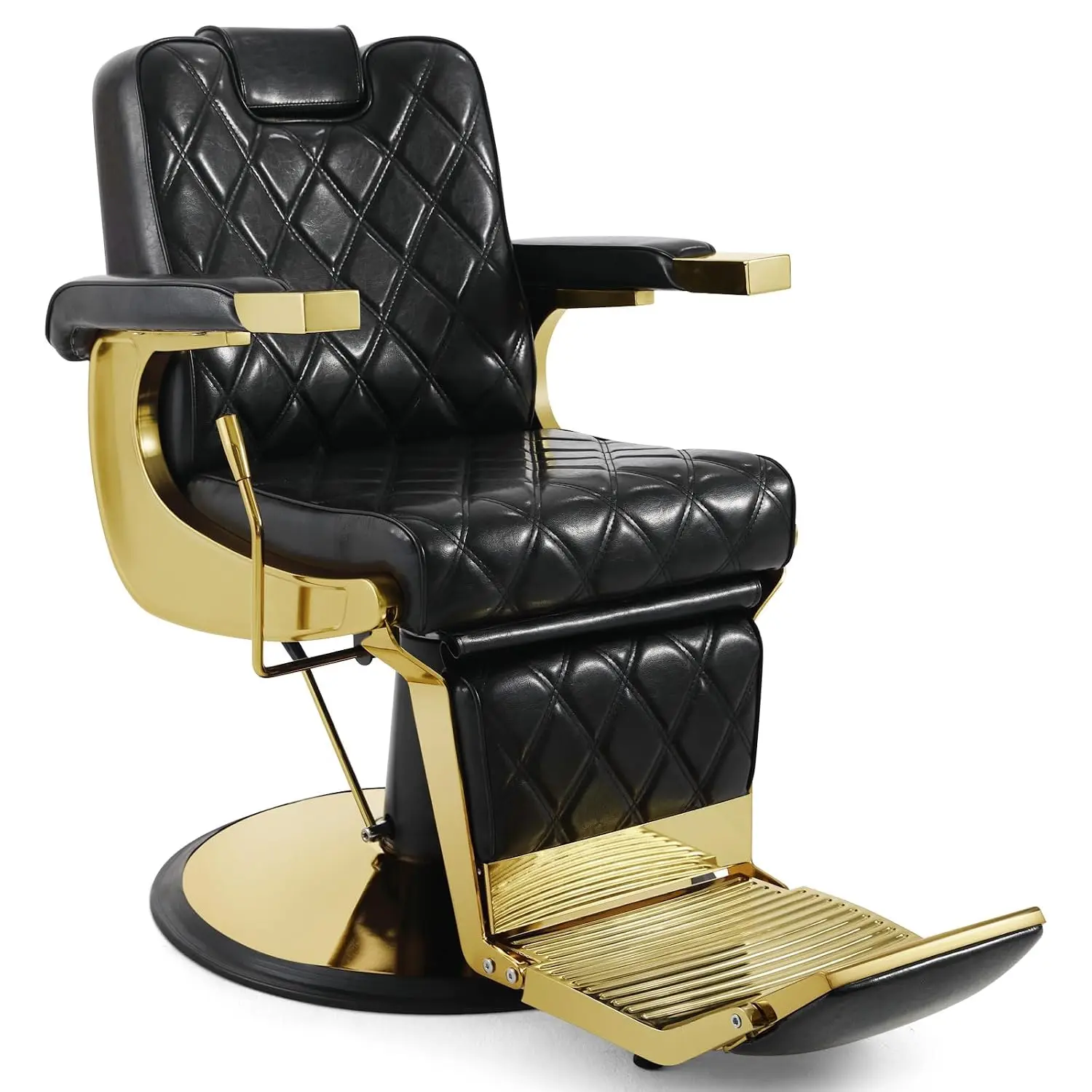 Retro Barber Chair Reclining Salon Chair Barbershop (Gold), Customized
