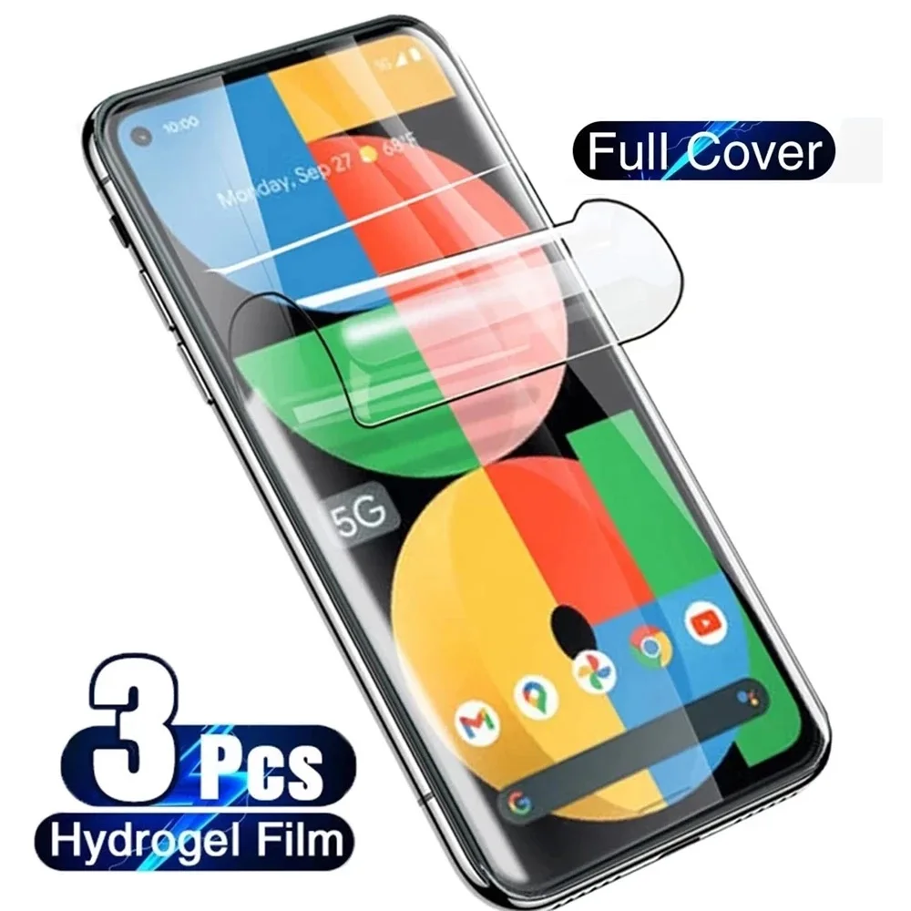 3Pcs Hydrogel Film For Google Pixel 8 Pro 7 7A 6 Anti-Spy Curved Screen Protector Full Protection