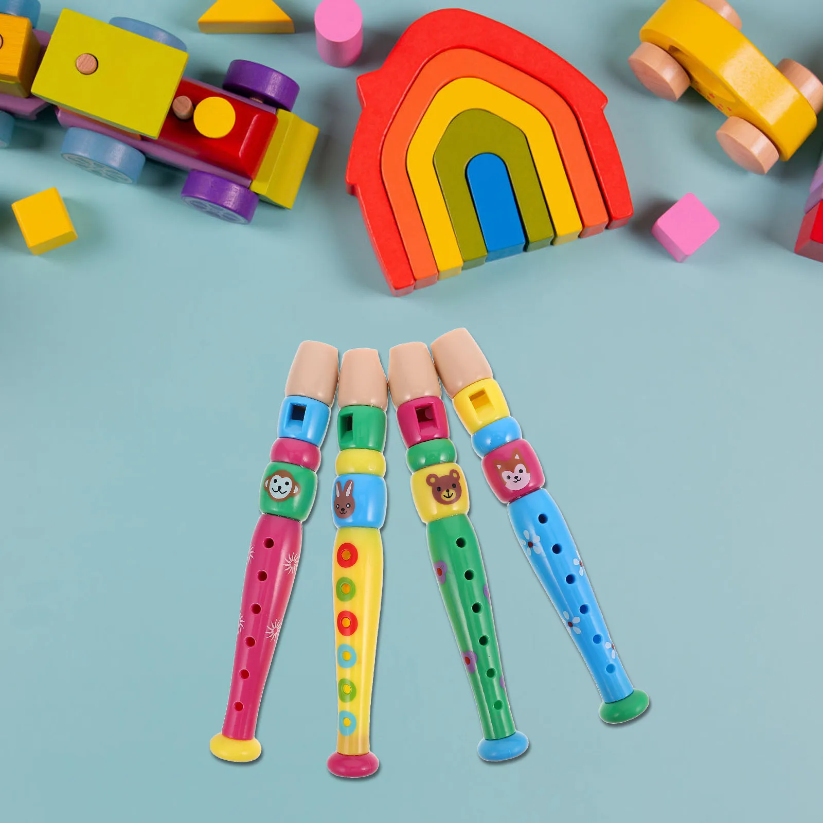 

4Pcs 's Flute Plastic 6-Hole Lightweight Easy to Hold for Beginner Wind Instrument Musical Set for School Home