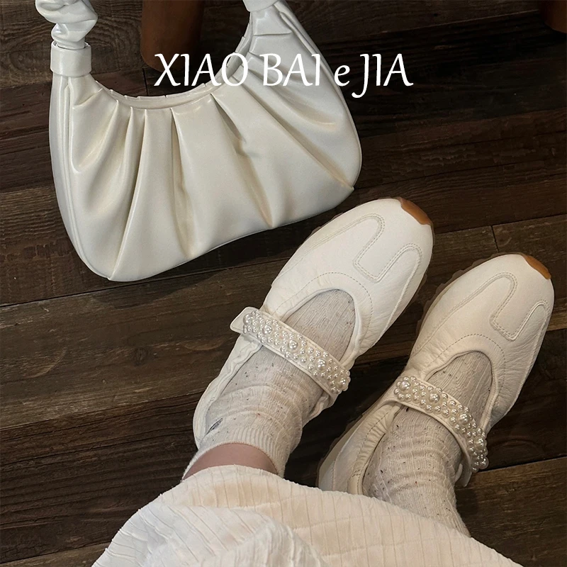 leather-pearl-embellied-mary-jane-oes-women's-ballet-flat-casual-spor-sle-slip-on-round-toe-comfortable-faion-sneakers