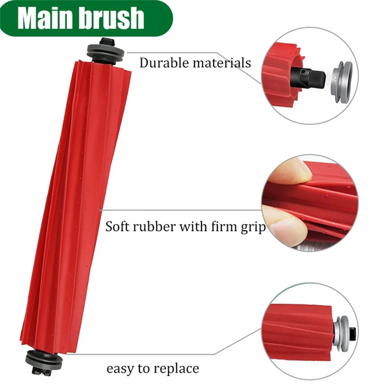 قطع غيار مكنسة الروبوت A02V لـ Roborock Qrevo Pro/Qrevo Maxv/Qrevo S- الفرشاة الرئيسية، الفرشاة الجانبية، قماش الممسحة، فلتر HEPA، الغبار Ba