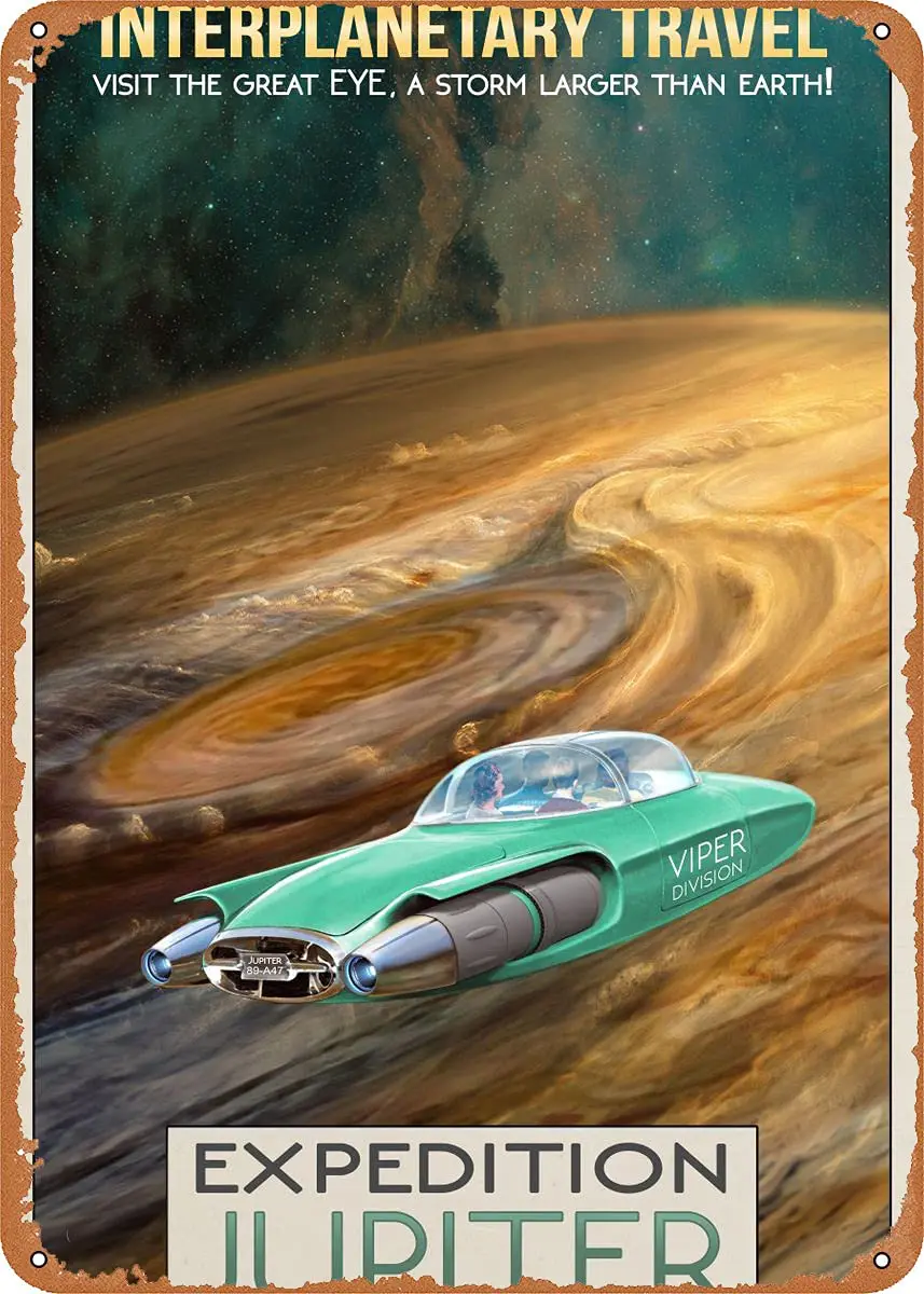 Weltraumreise Retro Metall Blechschild Retro Wanddekoration Vintage Kunstdruck Poste Tolles Geschenk für Weltraumfans