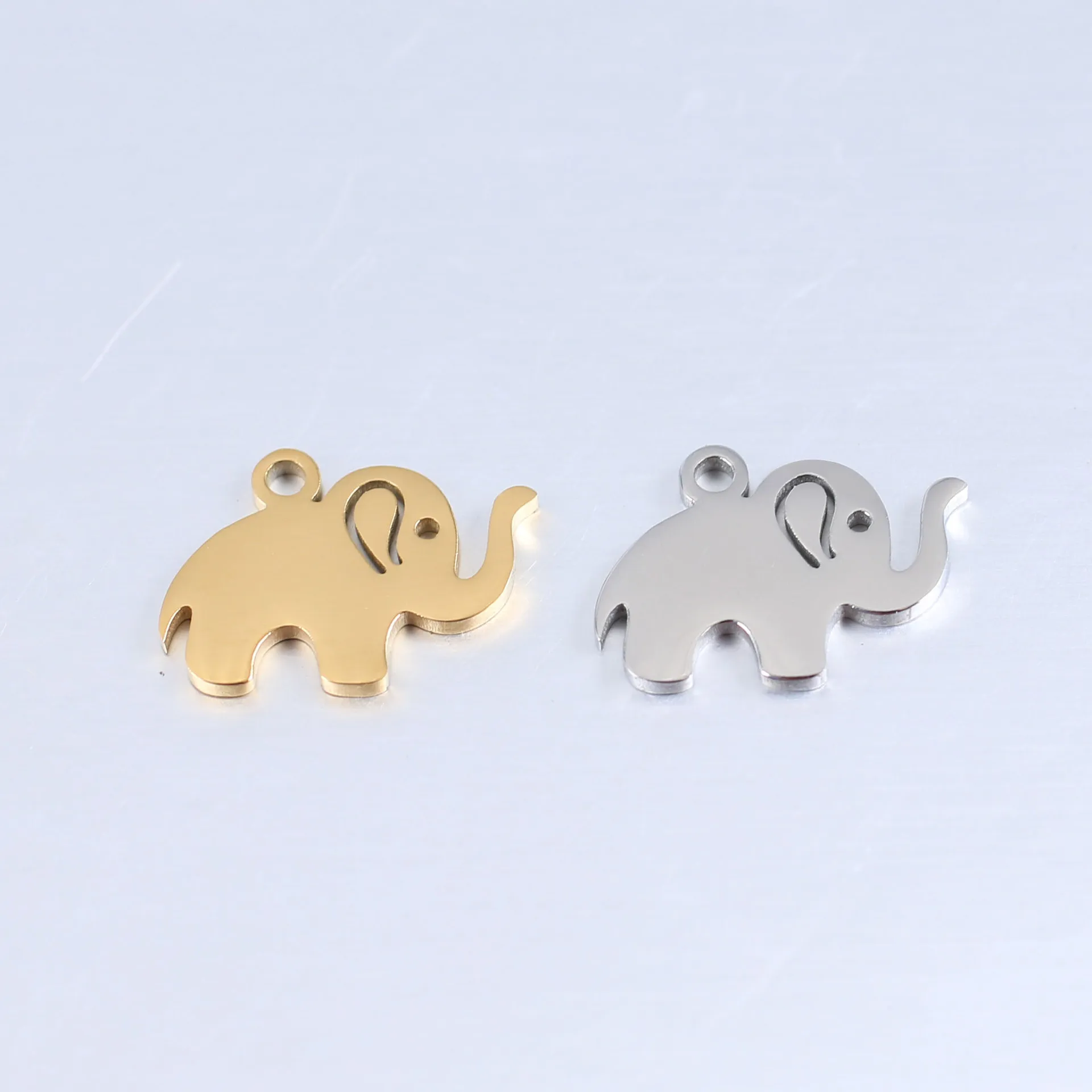 5 Teile/los Kawaii Elefant Edelstahl Charms 10mm * 15mm Wilde Tier Anhänger DIY für Halskette Schmuck Machen liefert Großhandel