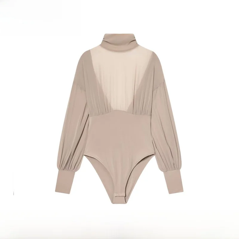 

Faionable Georgette One-Piece Women's Suit Ba Design ZR Sle Autumn Winter New Arrival High Waist Straight Leg Pants