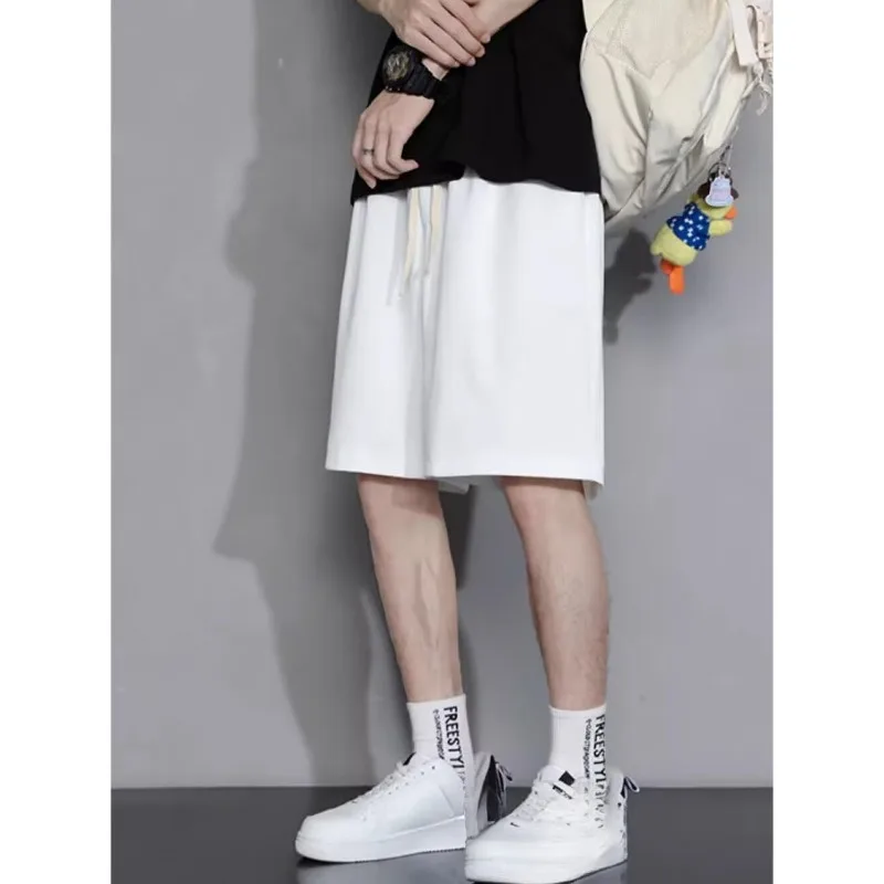 

Мужские серые повседневные шорты, летние легкие и дышащие свободные спортивные шорты для бега, брюки для фитнеса с регулируемой завязкой на талии