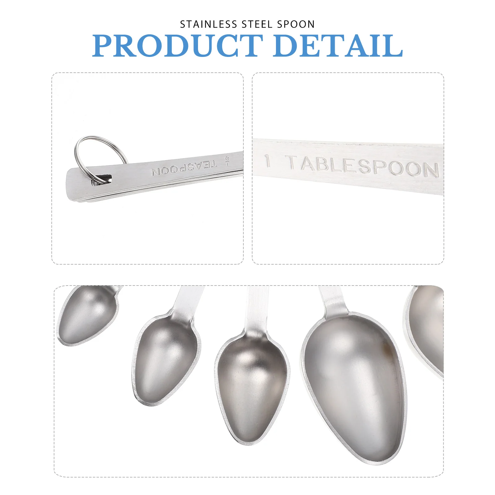 

Stainless Steel Measuring Spoon Set Rust Proof Powder Scoop Kitchen Gadgets Coffee Tea Creamer Portable Spoon Easy Clean
