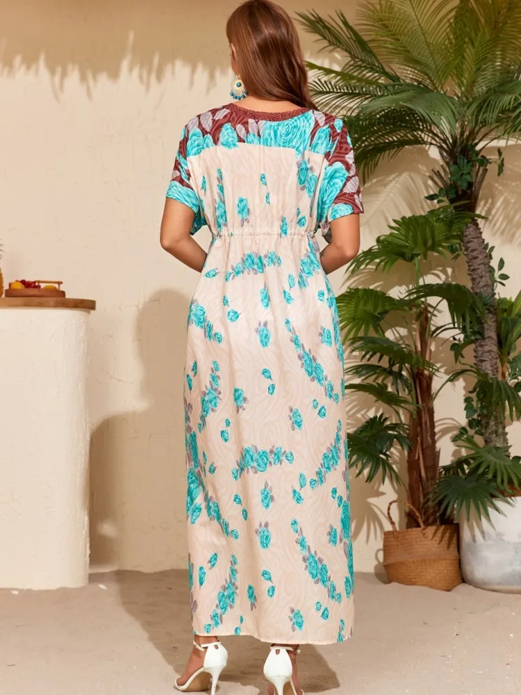 قطعة واحدة من كيمونو الشاطئ لتغطية ملابس السباحة للنساء، فساتين ملفوفة على شاطئ البحر، ملابس الشاطئ (باستثناء المايوه) #3