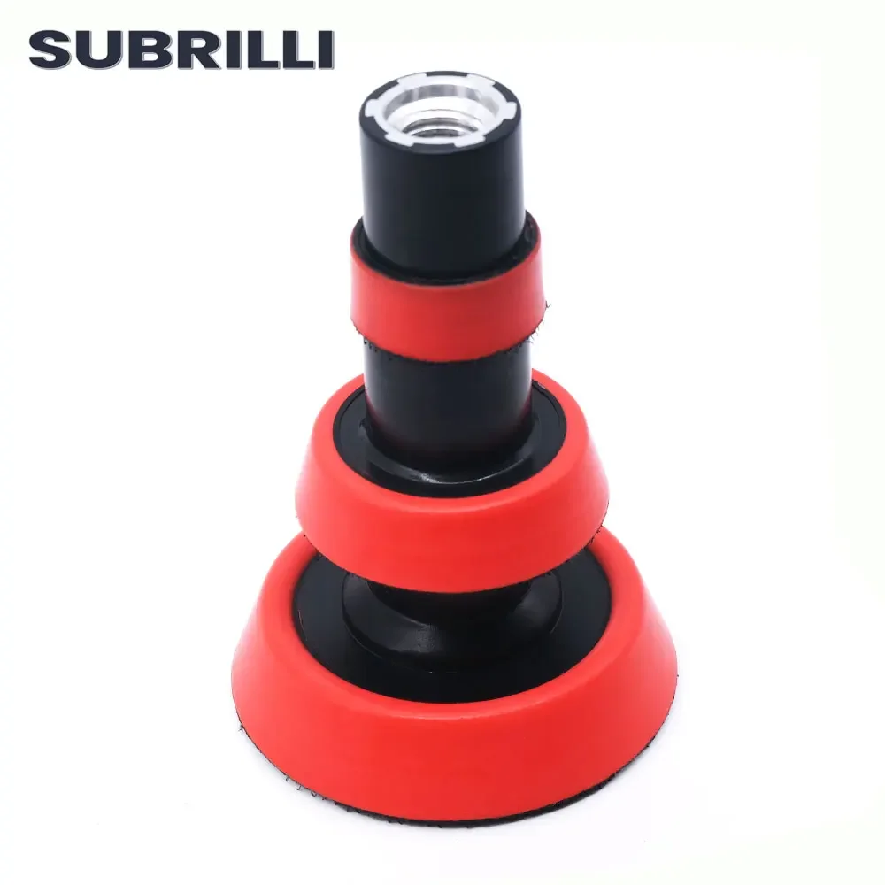 Subrilli 1/2/3 Polegada placa almofada de apoio lixar polimento almofada titular para cuidados de lavagem de carro esponja almofada backer disco m14 5/8-11 rosca