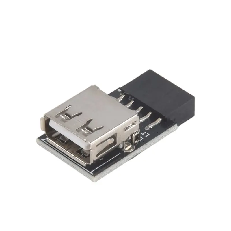 A01K-9Pin To 1 Port USB Adapter Connector PC Internal Motherboard 9Pin To USB2.0 Type A Female Converter For Desktop Computer Du