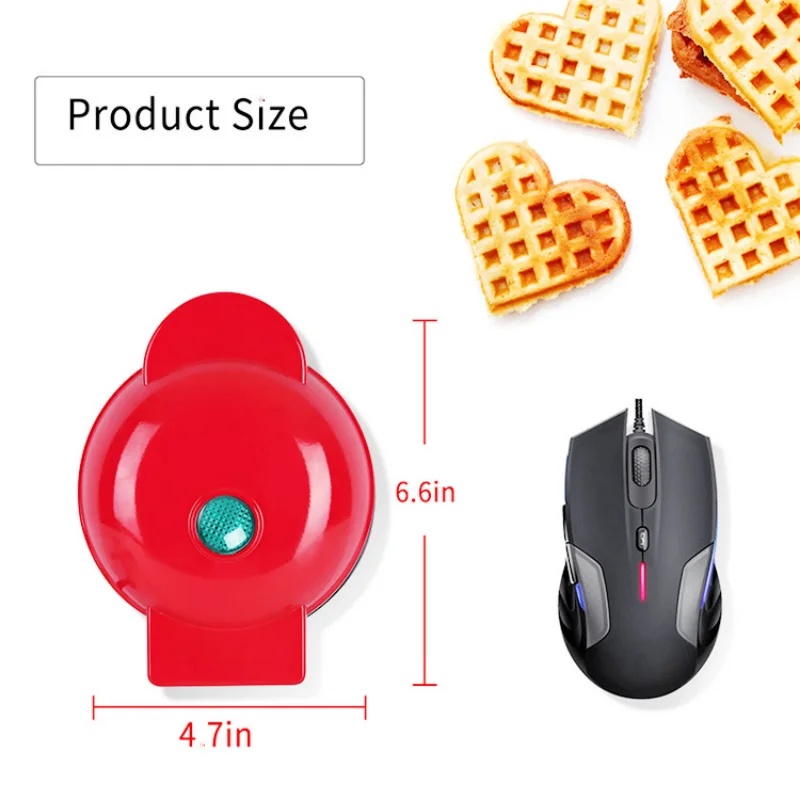 Mini elektryczna gofrownica Bubble Egg Cake Oven Breakfast Love Heart Shaped Waffle Maker Cooking Appliance 220V EU Plug