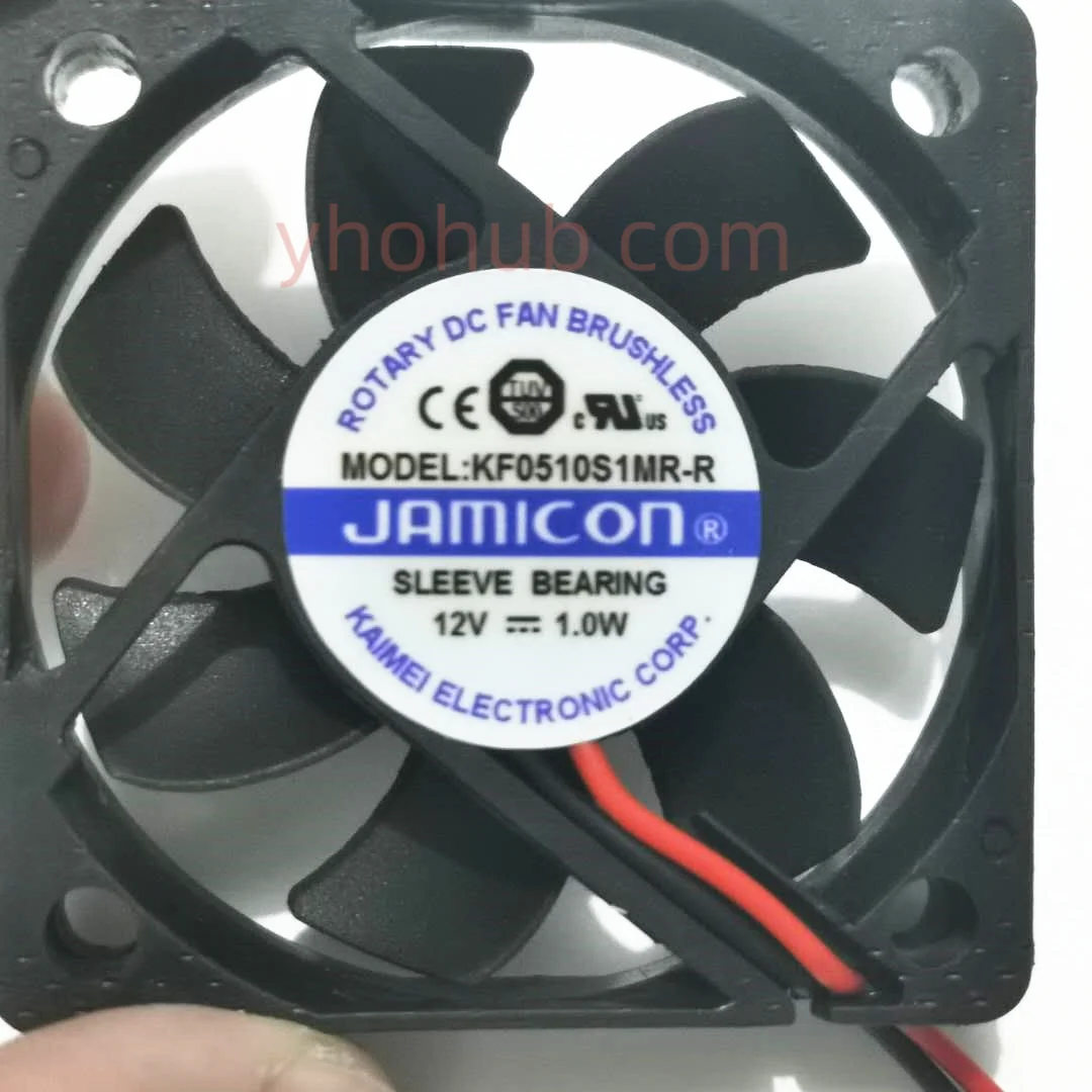 Jamicon KF0510S1MR-R DC 12V 1.0W 50x50x10mm 2-Wire Server Cooling Fan