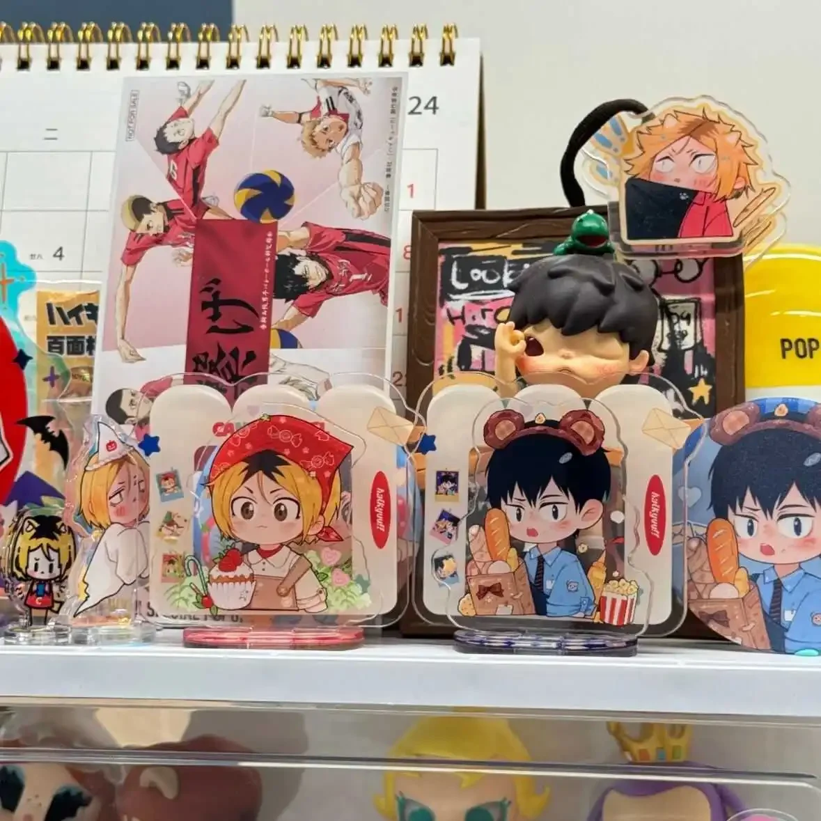 Anime Haikyuu!! Kozume Kenma Tobio Kageyama Acrylic Cute Indicative Board Standing Sign Stand Figure Desktop Ornament Xmas Gifts