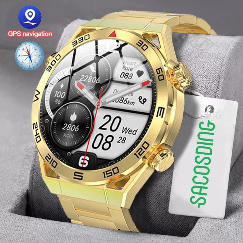 

For Huawei 2023 NFC Smart Watch Men GPS Track 454*454 HD AMOLED Screen Compass Heart Rate BT Call IP68 Waterproof SmartWatch New